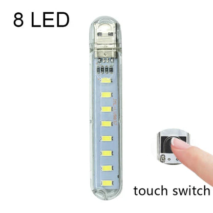 Mini Portable LED USB Light – Touch Sensor Desk Lamp with 3/8/24 LEDs for Reading, PC, Laptop & Power Bank Lighting