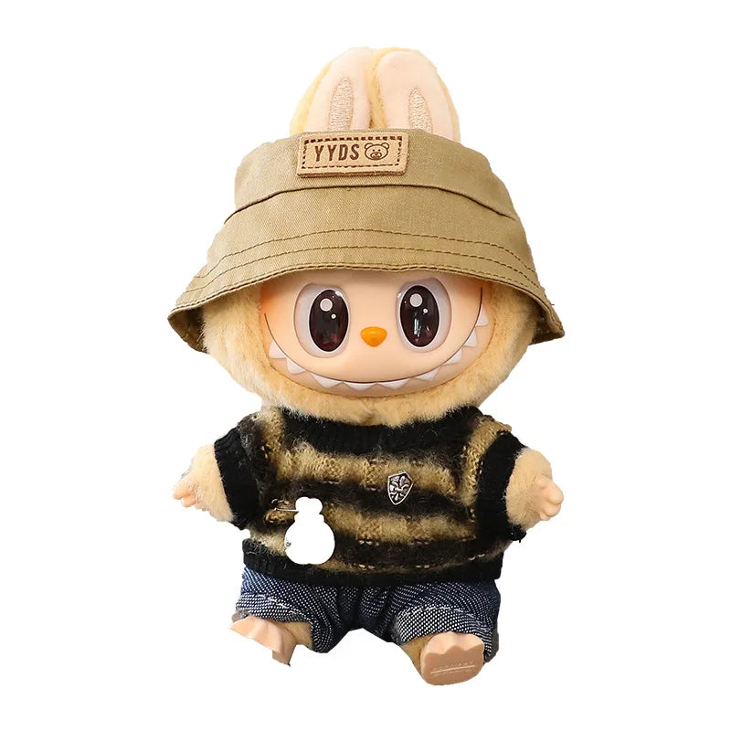Labubu 15-17cm Blind Box Keychain Doll Outfit – Sweater & Glasses Accessory Set