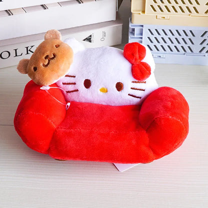 17cm Labubu Doll Storage Bag — Cute Transparent Cotton Crossbody Bag for Toy Display & Mini Sofa Accessories