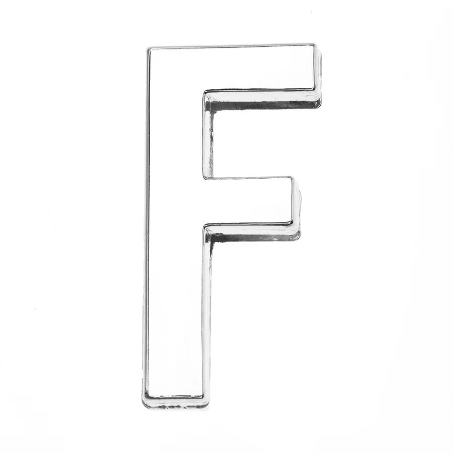 12PCS 30mm Chrome Alphabet Slide Charms A–Z – DIY Bracelet, Wristband, Pet Collar & Jewelry Making Beads
