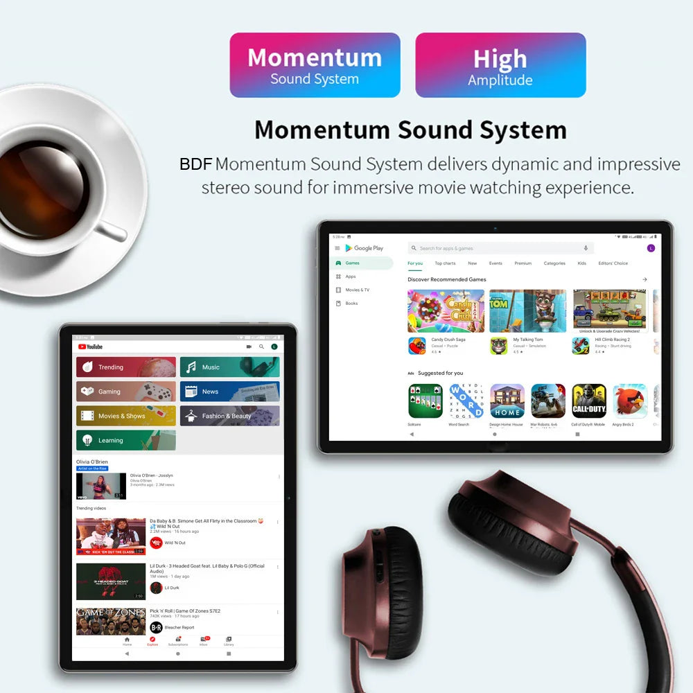 10.1" Android 13 Tablet – Octa-Core, Dual SIM 3G Call, Dual Cameras, 4GB RAM 64GB ROM, WiFi, Google Play