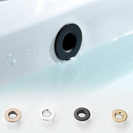 Brass Bathroom Sink Overflow Cover Cap – Chrome Trim Basin Faucet Hole Ring Insert Replacement, Bathroom Accessories for Universal Fit & Easy Installation