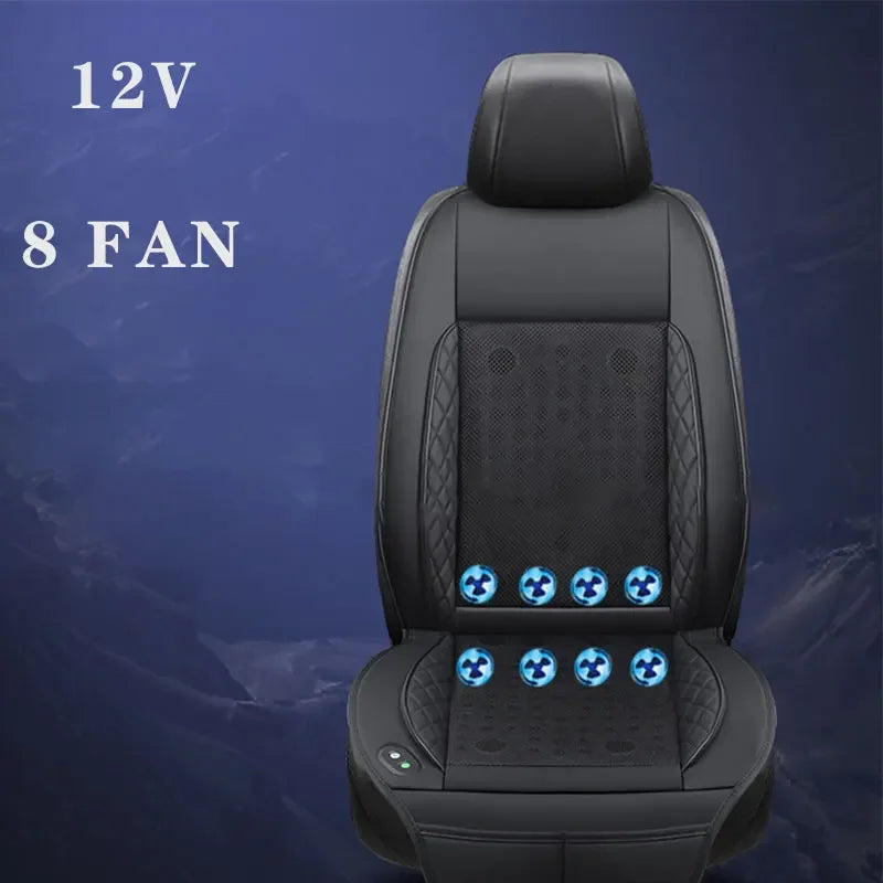 12/24V Car & Home Ventilation Massage Seat Cushion — Breathable Cooling & Heated Massage Pad