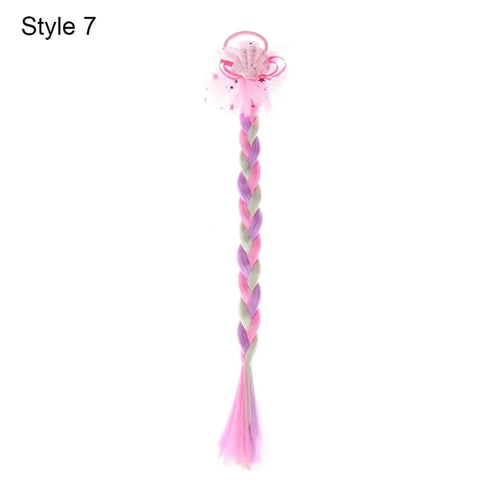 Girls Rainbow Hair Bow & Tie Set – Princess Snowflake Elastic Hair Accessories for Toddlers, No-Damage Braids