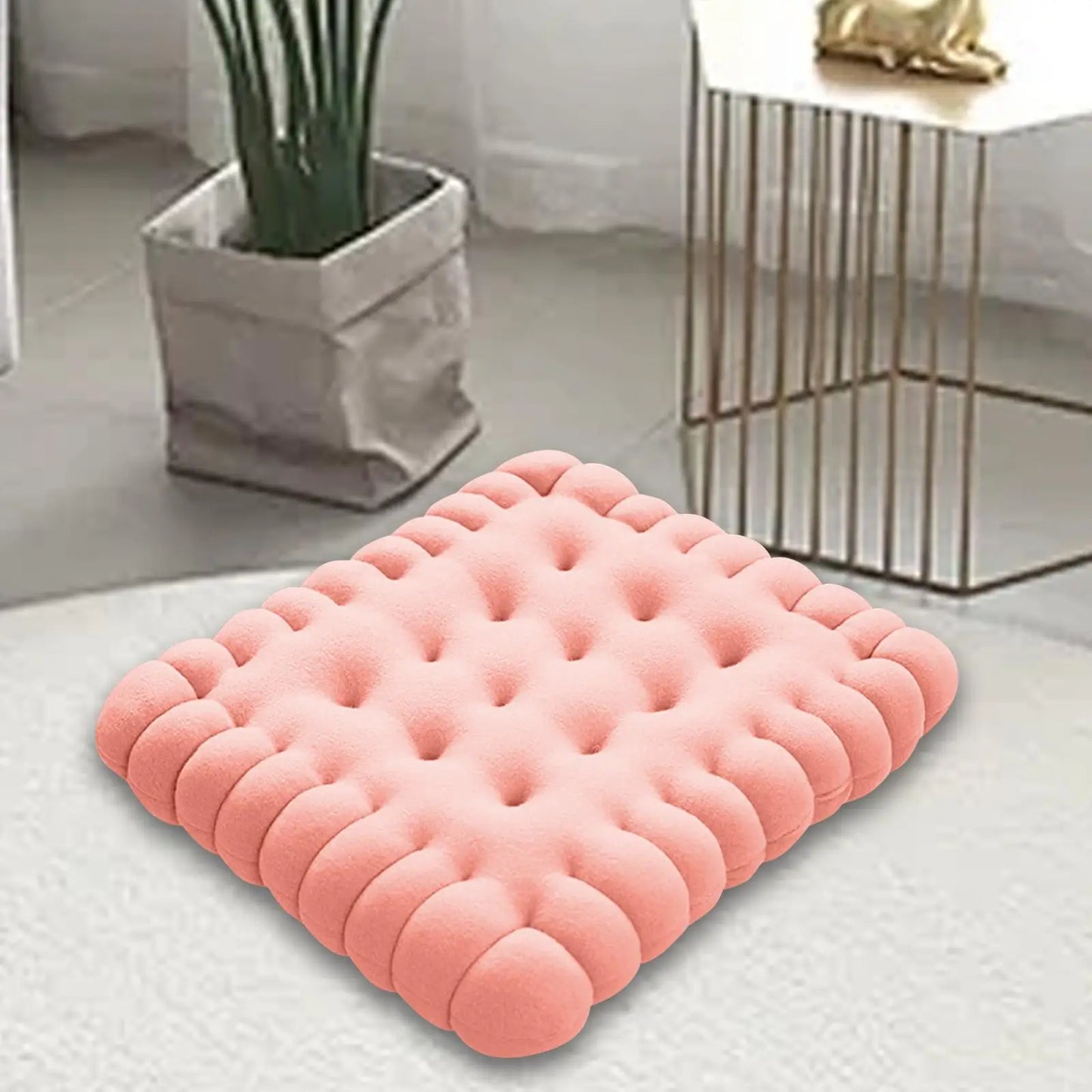 Biscuit-Shaped Decorative Cushion – Comfy Seating Pillow for Balcony & Gift Idea