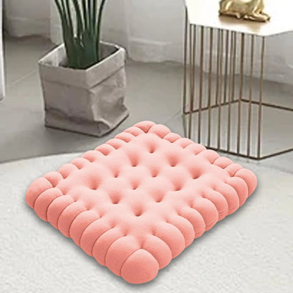 Biscuit-Shaped Decorative Cushion – Comfy Seating Pillow for Balcony & Gift Idea