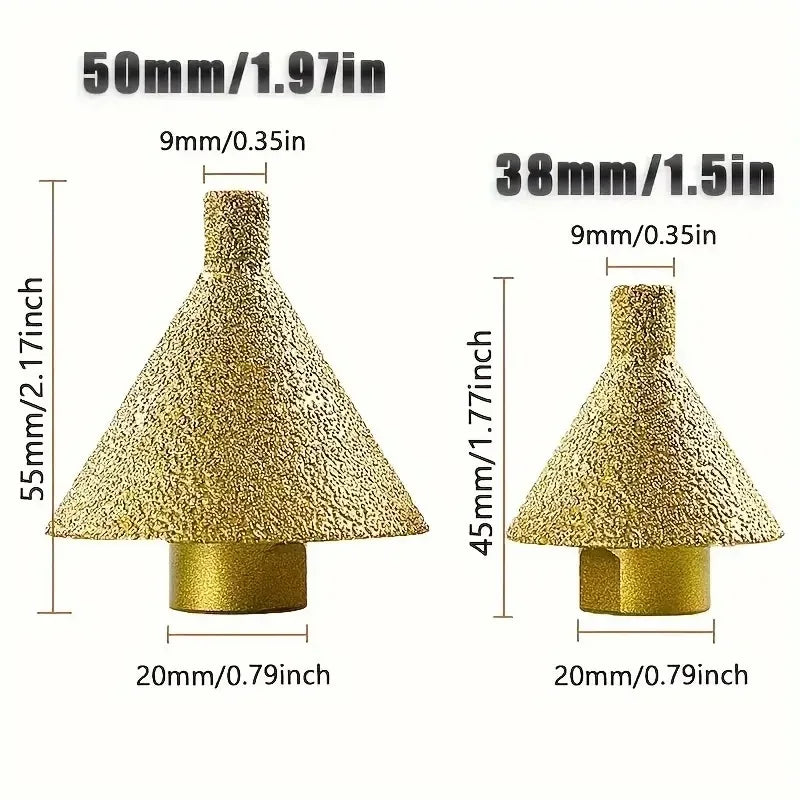 Diamond Chamfer Core Drill Bit - M10 M14 Enlarged Hole Beveling Grinding Tool for Granite, Marble, Tile & Stone Cutting