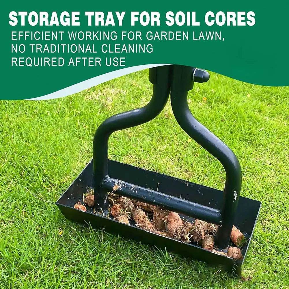 Manual Lawn Aerator Corer Tool - Plug Aerator with Cleaning Tool for Grass, Garden & Yard Care