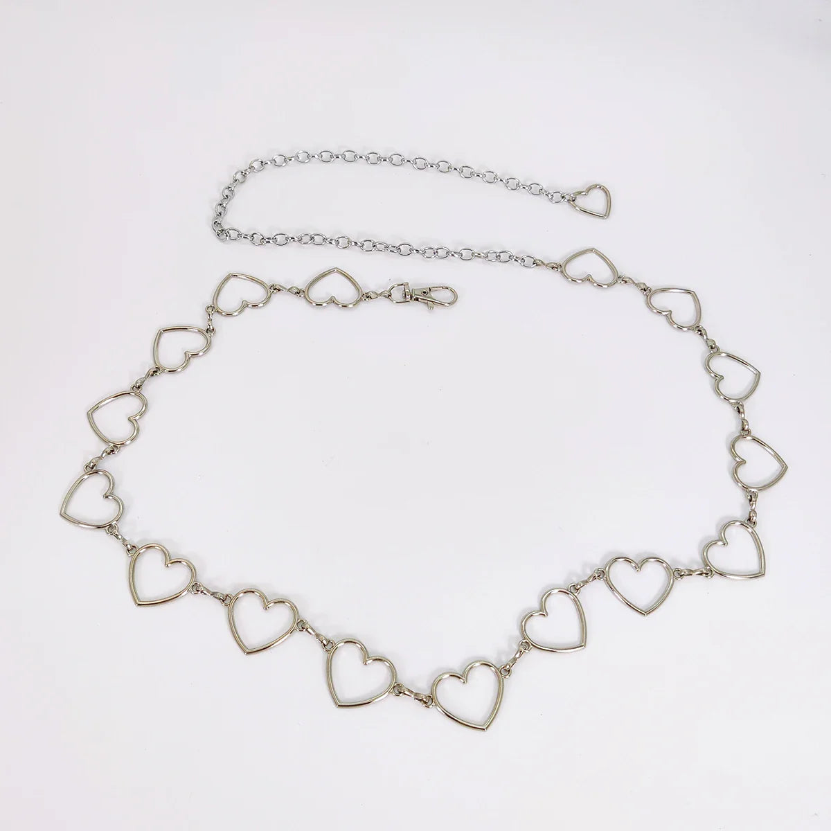 Women's Luxury Heart-Shaped Metal Waist Chain Belt – Y2K Goth Punk Accessory for Jeans & Dresses