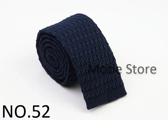 Classic Knit Neck Tie for Men — 6cm Plaid & Dots Casual Business Wedding Tie