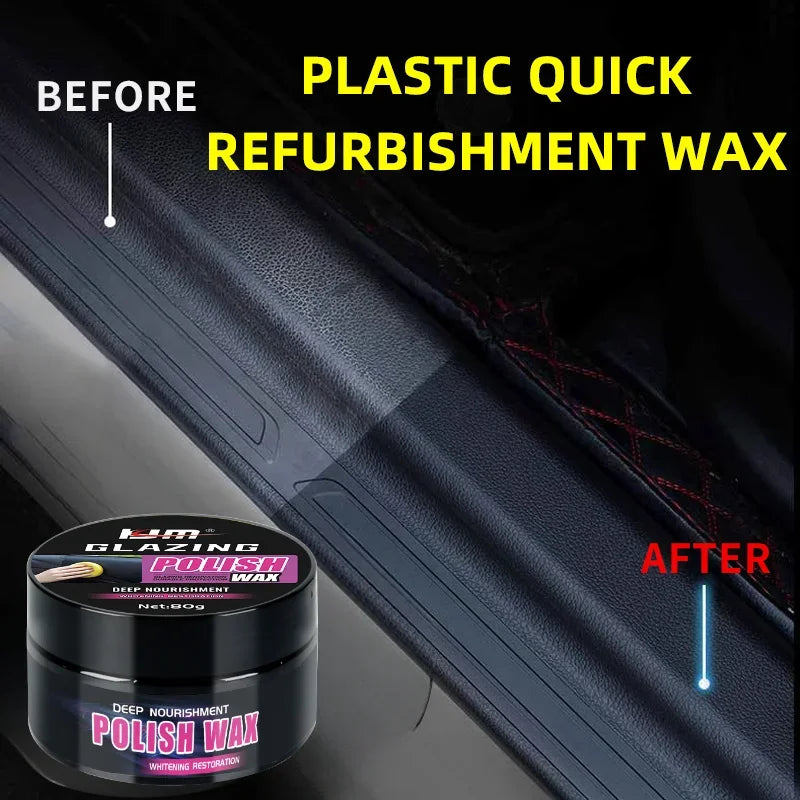 Universal Leather & Plastic Repair Polishing Wax – Automotive Interior Reconditioning Cream for Leather, Plastic & Rubber Care