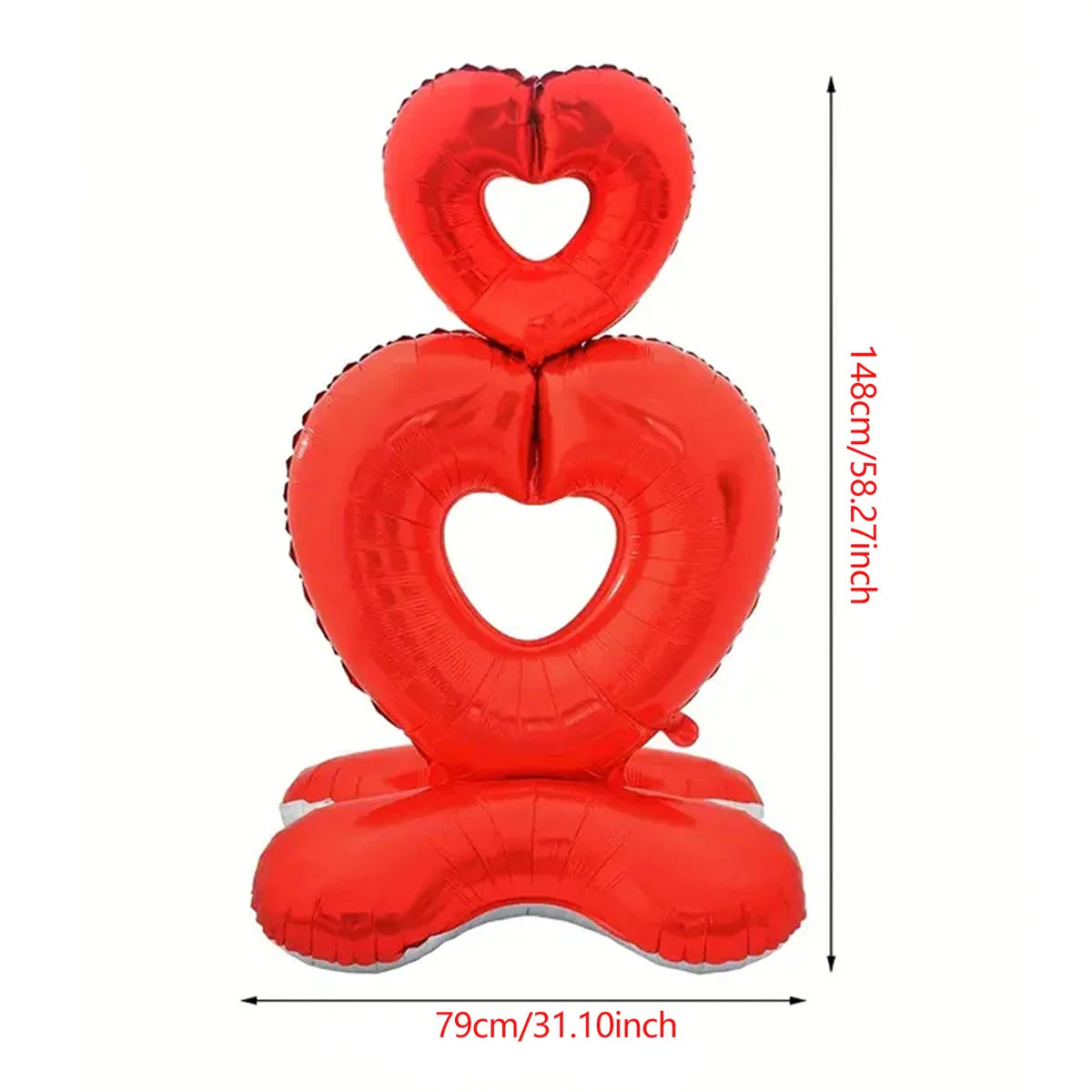 Happy Valentine’s Day Heart Balloon Stand Set – Love Bear & Heart-to-Heart Balloons Wedding Party Decoration