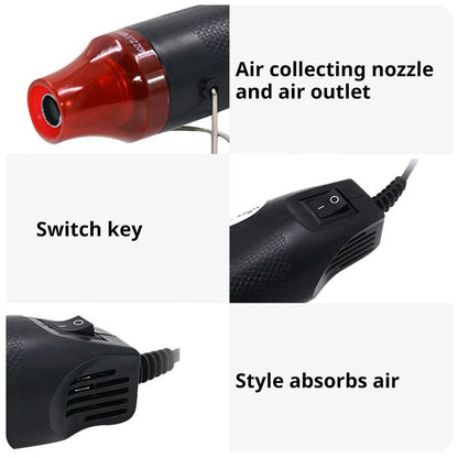 220/110V Hot Air Gun DIY Tool - Mini Soldering Blower with Temperature Control, Shrink and Supporting Seat for Crafts