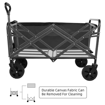 Heavy Duty Large Capacity Folding Wagon – Collapsible Portable Utility Cart for Shopping, Beach & Garden