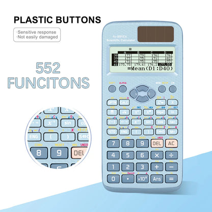 552-Function Scientific Calculator Multifunction Student Exam Calculator High-End Portable Math Learning Tool Economical Design