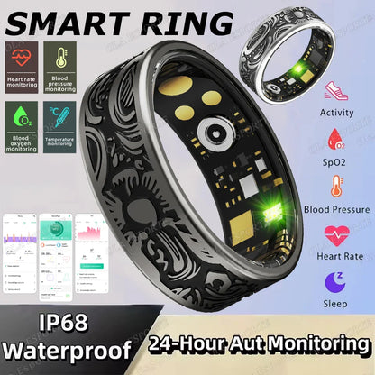 2026 Smart Ring Health Tracker – Heart Rate, Blood Pressure, Blood Oxygen & Sleep Monitoring Fitness Activity Ring with Step Counter, Waterproof Wearable Device