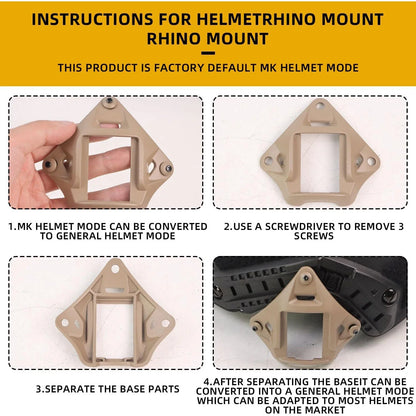 BOOIU VAS Tactical Helmet NVG Mount - Nylon Night Vision Adapter for FAST MICH Helmets, Ideal for Field and CS Riding Accessories