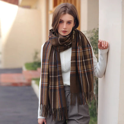 Women's Scottish Tartan Scarf - Warm Plaid Soft Long Wrap Shawl, Perfect Christmas or Valentine's Day Gift for Girlfriend, Wife, or Mom
