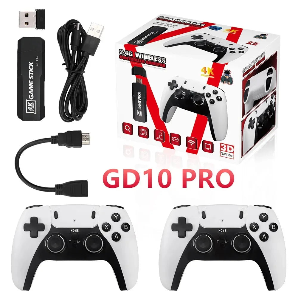 New GD10 PRO Video Game Stick Console – 4K, 58,000 Retro Games, 256GB, 2.4G Wireless Controllers, Perfect Christmas Gift