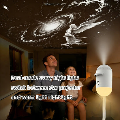 2-in-1 Mini Galaxy Star Projector Night Light – Starry Sky Ambient Bedroom Lamp for Sleep, Relaxation & Home Decoration