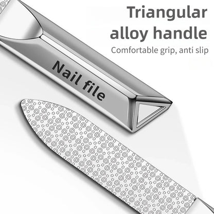 Stainless Steel Double-Sided Nail File - Professional Manicure Buffer & Nail Styling Tool for Home and Travel