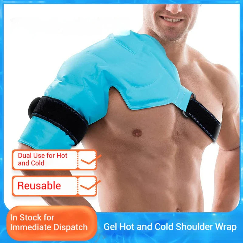 Adjustable Shoulder Ice Pack Wrap — Hot & Cold Gel Compress Support for Pain Relief & Injury Recovery