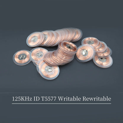 T5577 Rewritable RFID Smart Chip Tag – 125kHz Cloning Badge & Proximity Key Coin Card EM4305