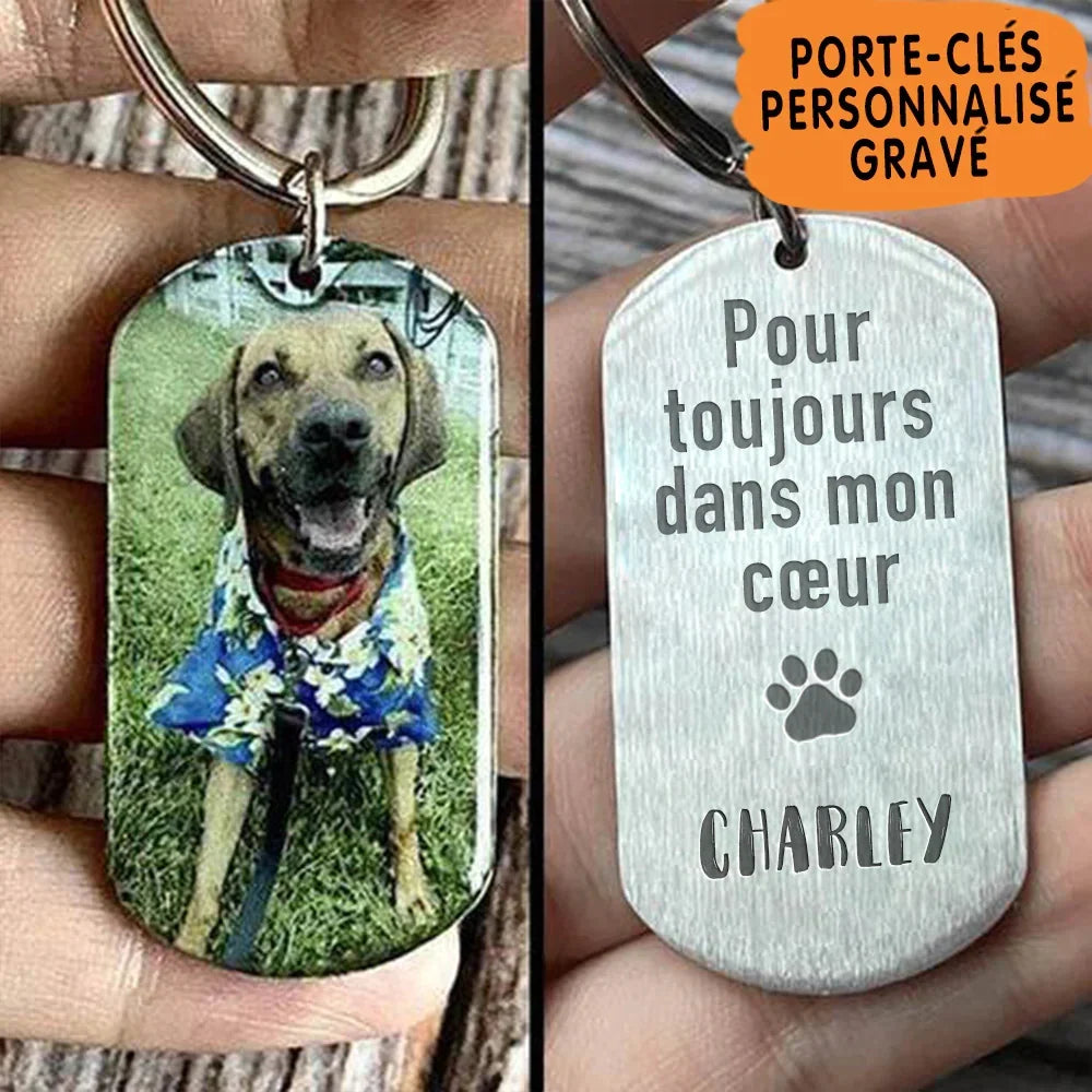 Personalized Pet Photo Necklace — Custom Engraved Dog & Cat Pendant, Handmade Memory Jewelry Keychain Gift