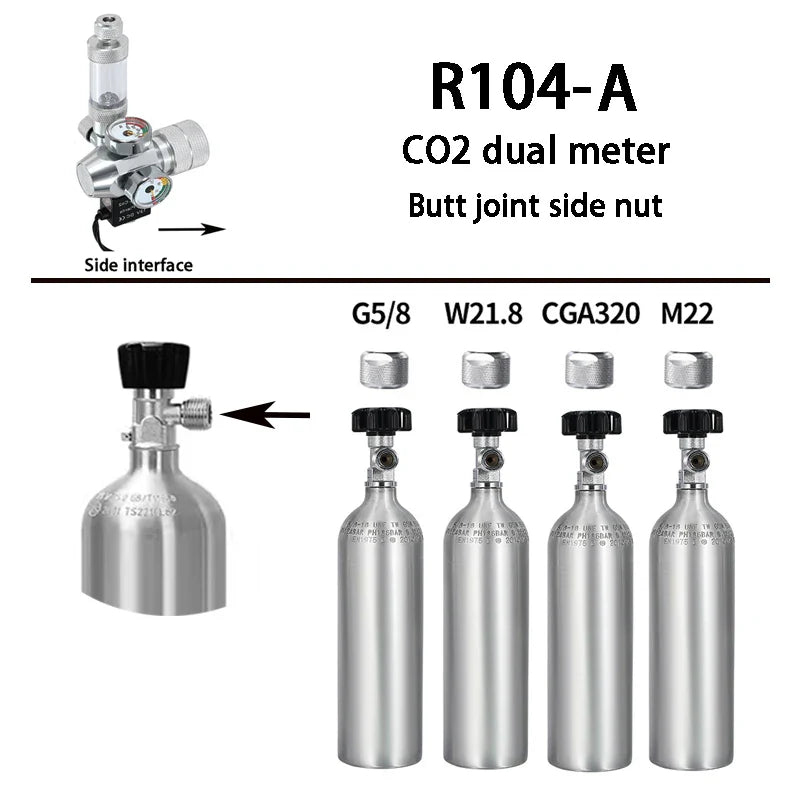 2024 DIY Aquarium CO2 Regulator – Electromagnetic Valve, Bubble Counter & Pressure Reducing Valve for Fish Tank CO2 Control System