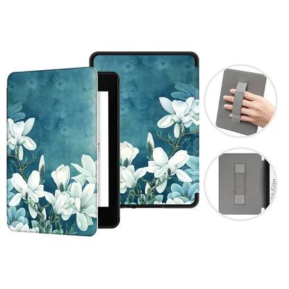 6" Kindle 11th Generation 2024 Case | PU Leather Ebook Cover with Hand Strap & Auto Wake Sleep
