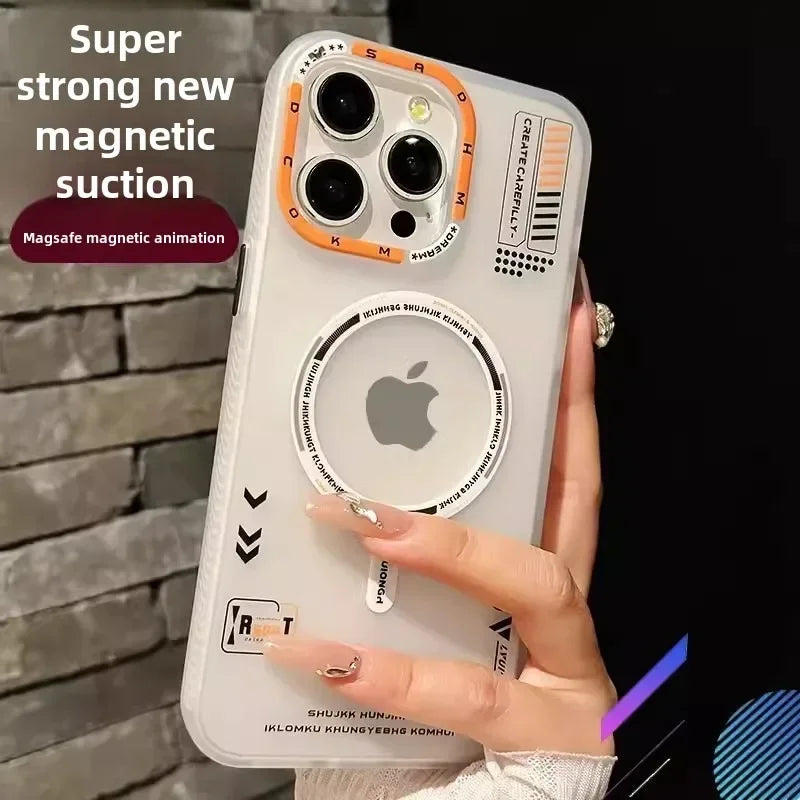Matte Magnetic Phone Case - Frosted MagSafe Cover with Metal Lens Frame for iPhone 13-17 Pro Max, Air & Wireless Charging