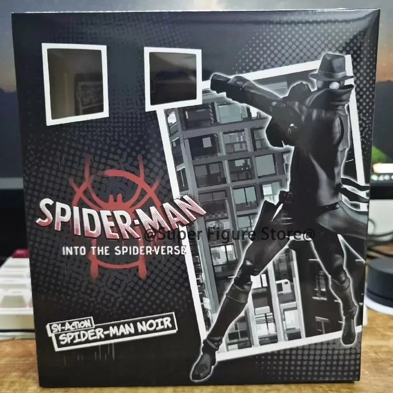 Sentinel Peter Parker Action Figure – Spider-Verse Noir PVC Collectible, Movable Miles Parker Figurine