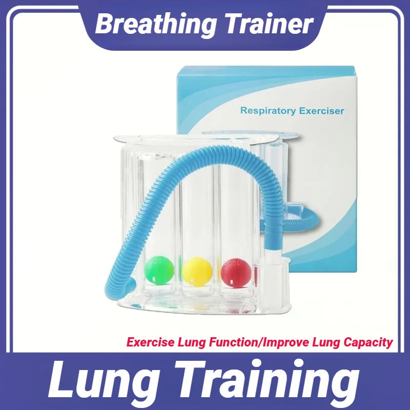 3-Ball Breathing Trainer — Lung Function & Respiratory Spirometry Exerciser for Deep Breath and Capacity Improvement