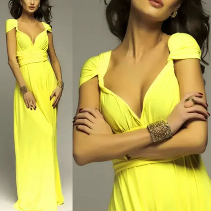 Women’s Summer Sexy V-Neck Maxi Dress – Multi-Wear Strappy Long Party Dress