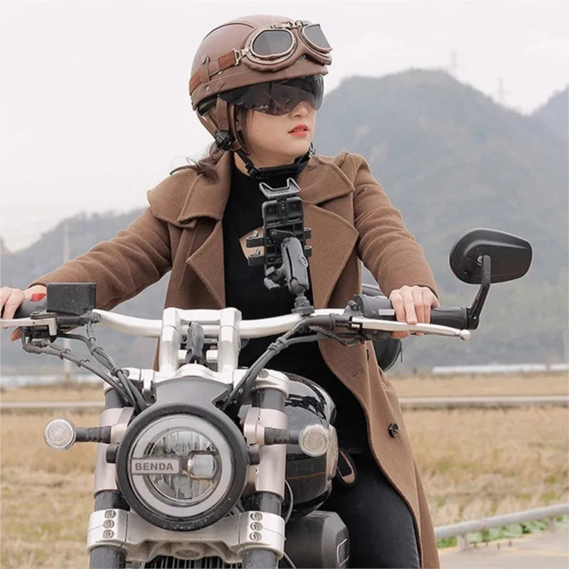 Retro Motorcycle Helmet – DOT Certified German Vintage Half Helmet for Scooter & Motorbike
