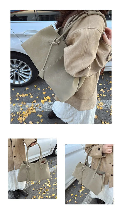 2025 Women’s Faux Suede Handbag – High-Quality, Versatile Large Capacity Shoulder Bag