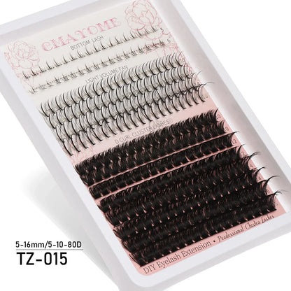Individual Cluster Lashes – 20-100D Natural Look DIY Eyelash Extensions, 280pcs Mixed Tray Volume Lashes