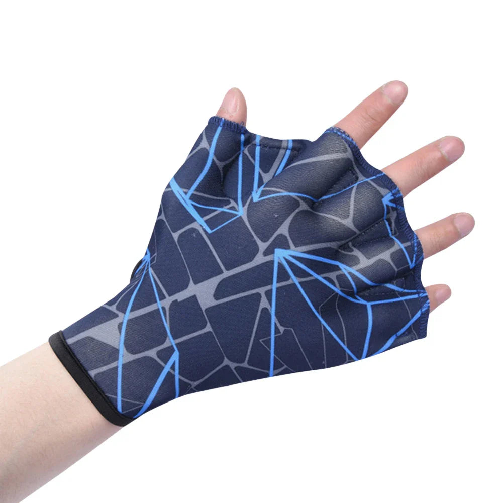 Swimming Hand Fins & Webbed Gloves Set - Unisex Paddle Flippers for Water Sports Training