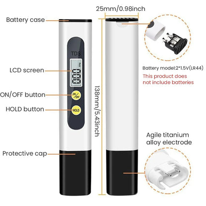 Water Quality Detection Pen - Precision PH Meter for Household Tap Water, Professional Water Tester