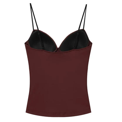 Women’s Sleeveless Crop Top - Backless Corset Camisole Bodycon Bustier Tank Top with Adjustable Straps