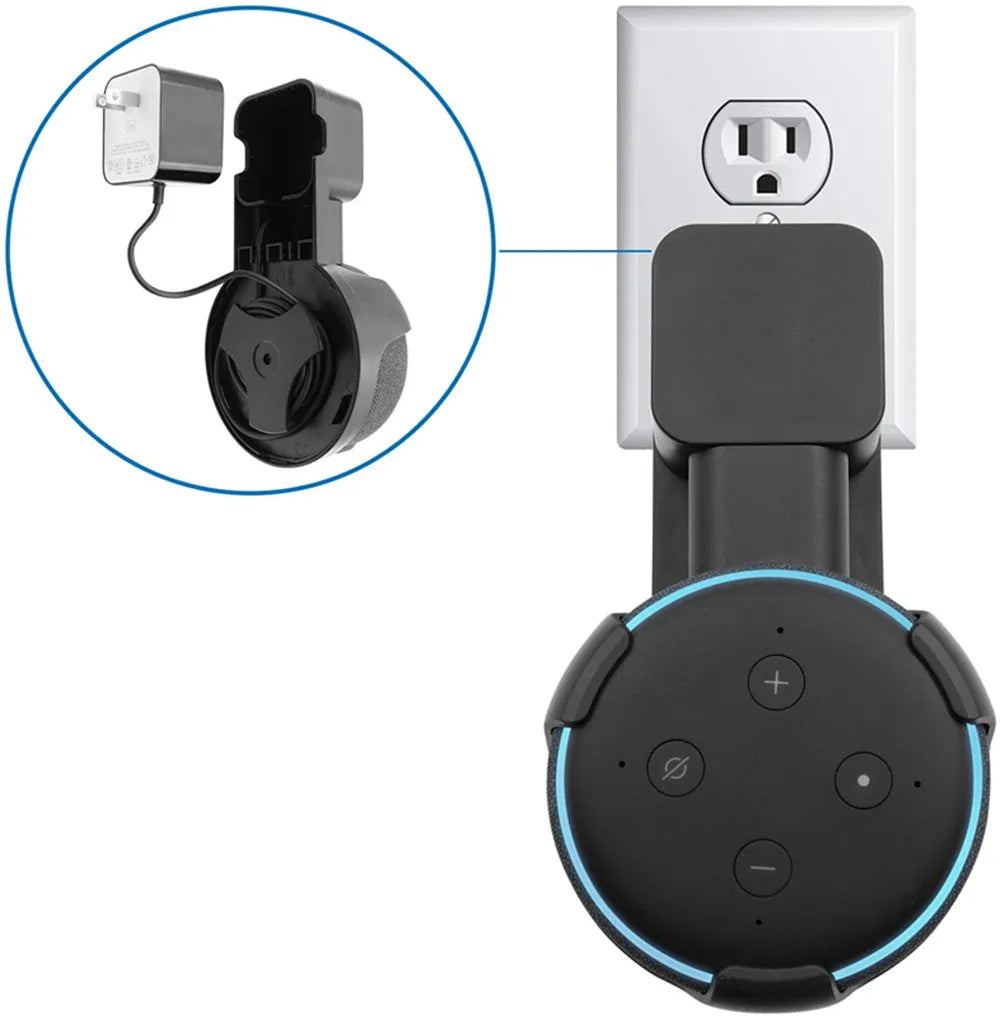 Speaker Wall Mount Holder for Alexa Echo Dot 3rd Gen – Screwless Cable Management Stand Hanger for Indoor Sound Box