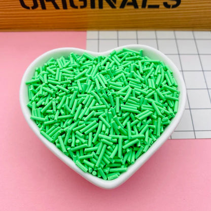 100g Colorful Long Clay Sprinkles – 5-6mm DIY Craft Decorations for Phone Deco & Creative Projects