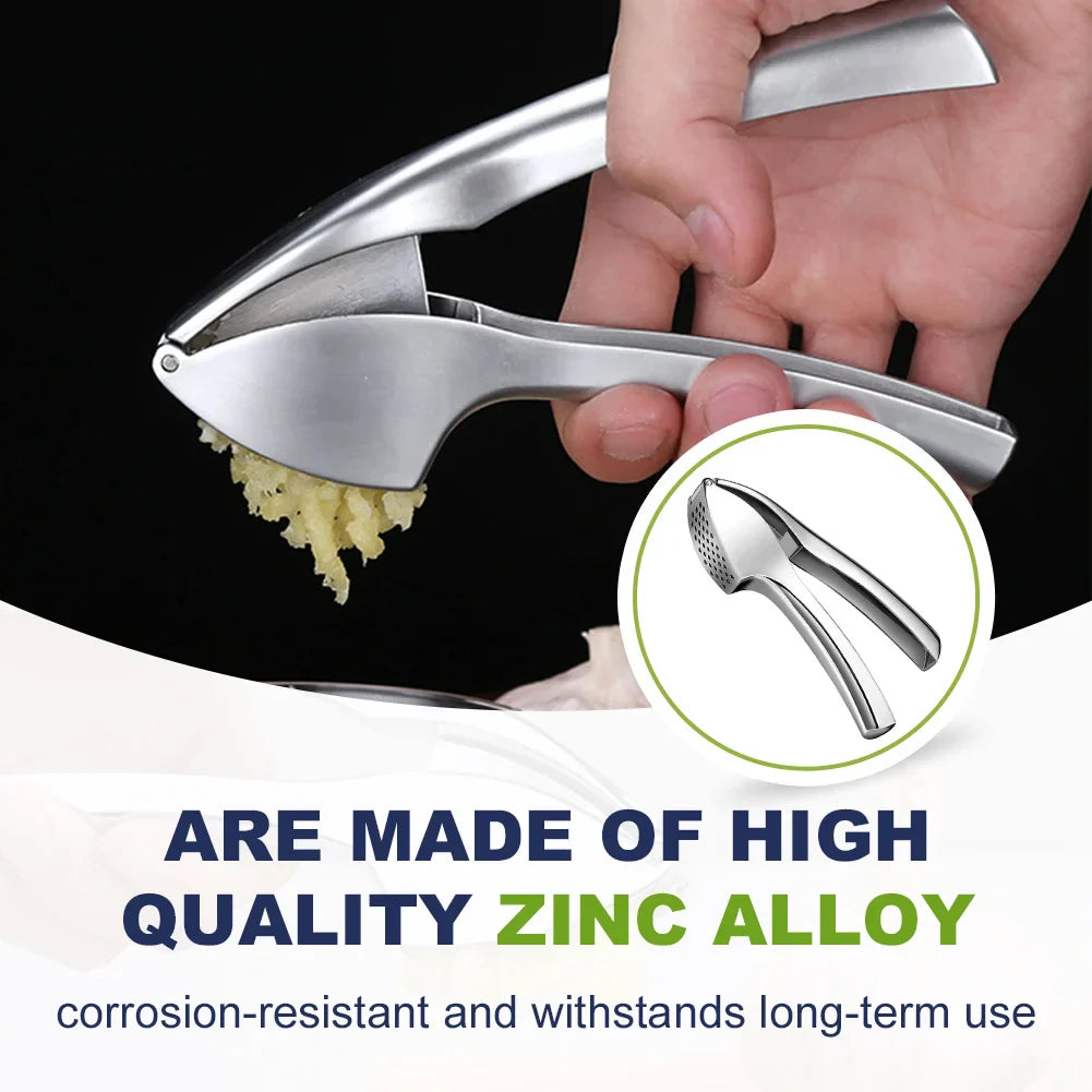 Detachable Metal Garlic Press – Easy to Squeeze & Clean Garlic Mincer Crusher Kitchen Tool