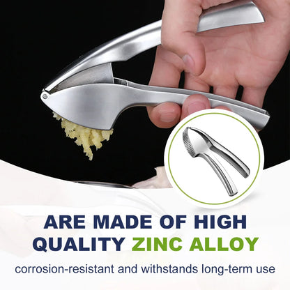 Detachable Metal Garlic Press – Easy to Squeeze & Clean Garlic Mincer Crusher Kitchen Tool