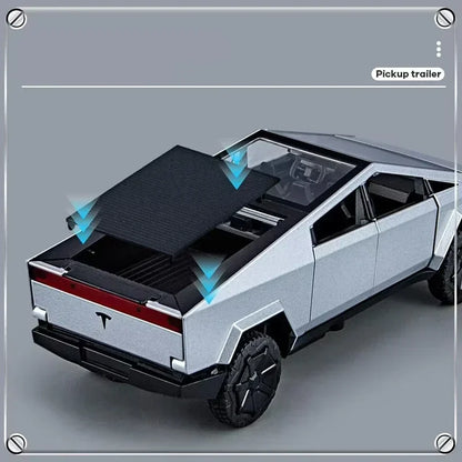 1:32 Tesla Cybertruck Diecast Alloy Model Car with Sound & Light – Off-Road Truck Toy Gift for Kids with Carrying Suitcase
