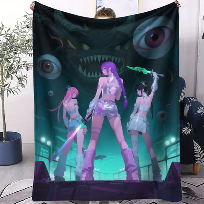 K-Pop Demon Hunters Flannel Blanket – 31 Styles Anime Throw for Home, Travel & Camping Fan Gift