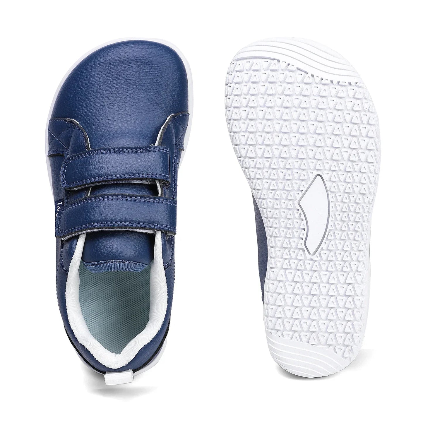 Kids Barefoot Shoes – Wide Toe Minimalist Sneakers for Boys & Girls, Lightweight Artificial Leather Walking Flats with Hook & Loop Closure