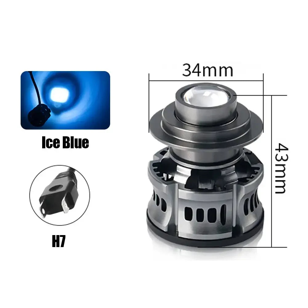 Laser Lens Car Headlight & Fog Light Bulb – H7/H8/H9/H11/9006 HB4 LED, White/Yellow/Ice Blue