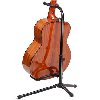 Vertical Foldable Guitar Stand — Adjustable Instrument Display for Ukulele, Bass, Classical & Electric Guitars