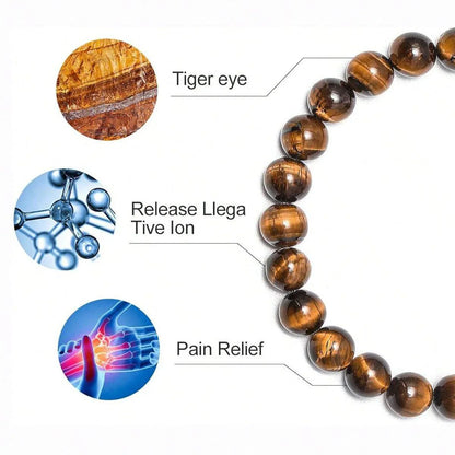 Handmade 8mm Tiger Eye & Lava Rock Bracelet – Natural Stone Protection Jewelry for Men’s Gift